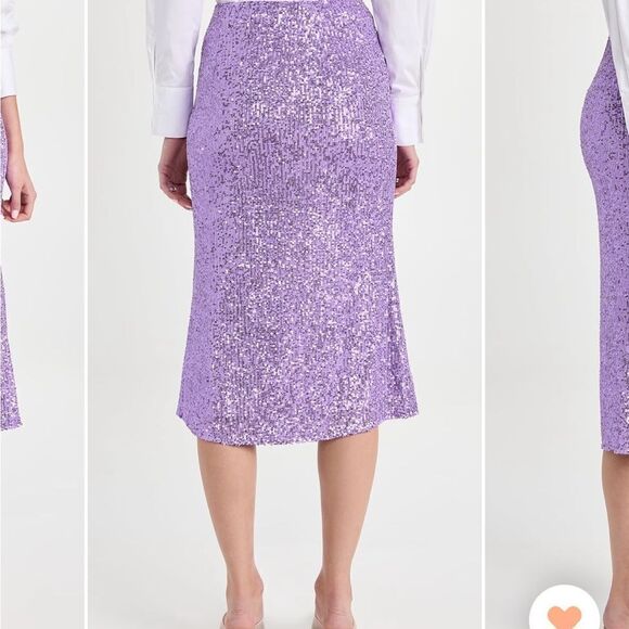 EUC English Factory Purple Sequin Pencil Skirt - Picture 3 of 7